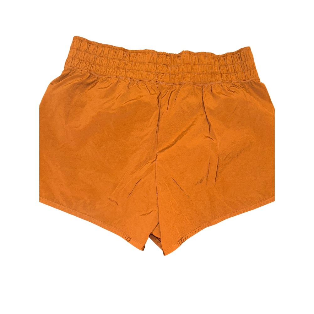 Pink Active Women Rust Orange Smocked Waist Dolphin Hem Running Shorts Medium